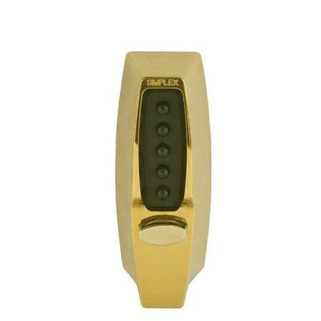 Kaba KABA: Simplex 7108 Pushbutton Deadbolt Keyless Lock - 03 - shiny brass KABA-71080341